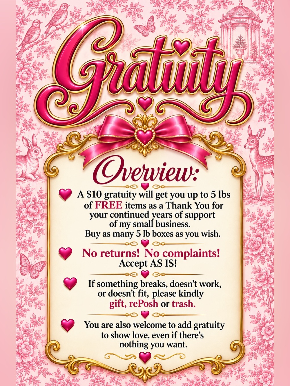 Gratitude Pink Decorative Sign with Gold Accents - Women Accessories